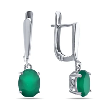 

Earrings made of silver with emerald Nat. (O) and Emerald
