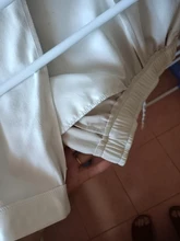 Pants Trousers Women Drawstring Female High-Waist WOTWOY Spliced Loose Autumn Straight