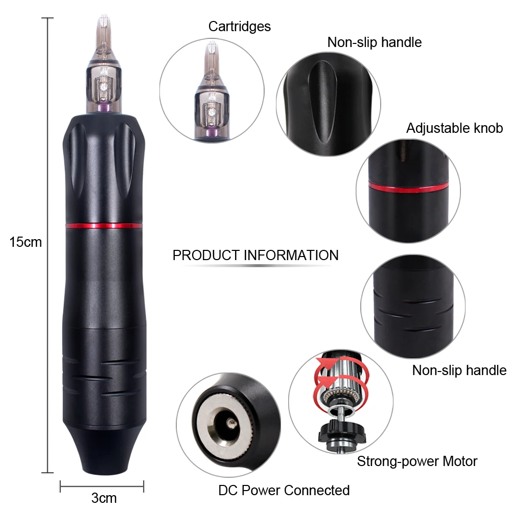 Máquina de Tatuagem Arte do Corpo Completa Profissional Tatuagem Rotativa Caneta Máquina Conjunto Permanente Maquiagem Cartucho Agulha Kit 7 High Quality Beleza e saúde