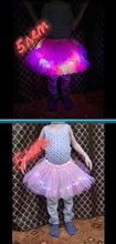 LED brillante luz niños niñas faldas Tutu de princesa niños boda fiesta de baile minifalda traje cosplay led ropa