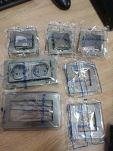 EU Standard Plug Glass-Panel Crystal Power-Socket Electrical Outlet Wall SRAN Multi-Way