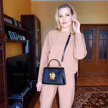 LA FESTIN-Bolso de mano con cierre de serpiente para mujer, bandolera de cuero dividido, de marca de lujo, 2020