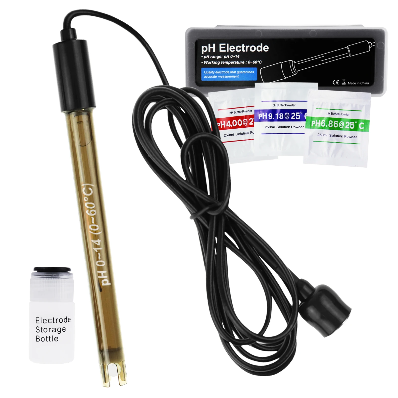 Replacement Ph Electrode With Calibration Powder, 014 Ph Highly Accurate Probe With Bnc
