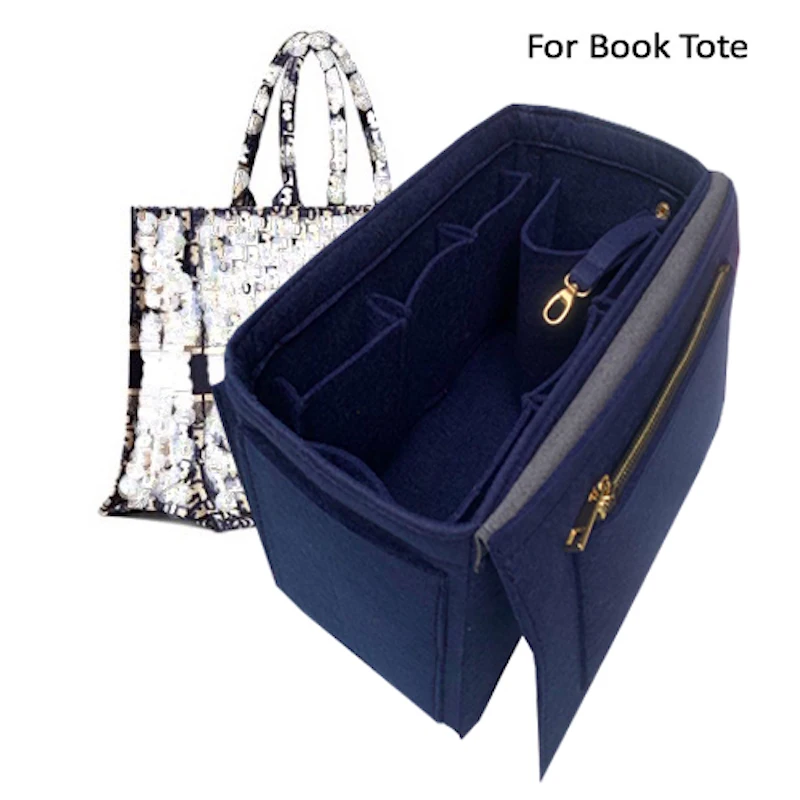 For Book Tote Small Large-Purse Organizer Insert-Anti-Theft Multifunction With Flip/Premium 3MM Felt Handmade/21 Colors 5 30sets 5 colors 38 48mm metal round shape press lock with key for woman chains purse bag close locks purse accessories