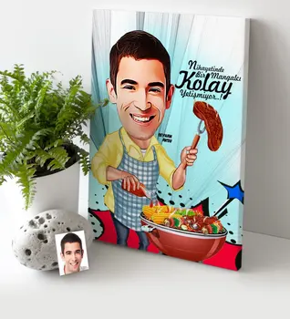 

Personalized Mr Mangalcı Cartoon Canvas Table (30x50 cm.) 1