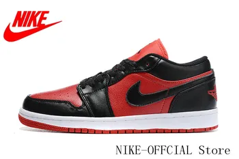 

AIR JORDAN 1 LOW men's and women's cushioning skate sneakers red black comfortable breathable non-slip size 36-46