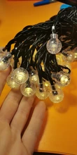 Garland String-Lights Flash Crystal-Ball Solar-Lamp Wedding-Decoration Fairy Christmas