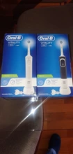 Oral B Vitality D100 CrossAction, Cepillos de dientes Eléctricos Recargables Blanco/Negro, limpieza 2D, cabezal oscila y rota