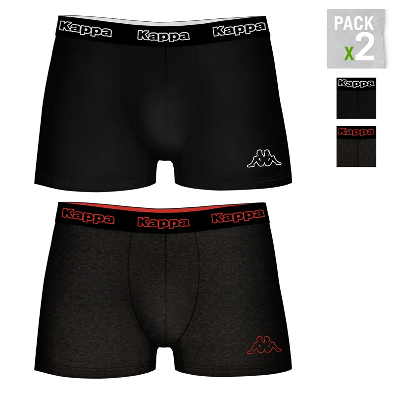 Black and Dark Grey KAPPA трусы-боксеры 2 шт разных цветов для мужчин - Цвет: Black and Dark Grey