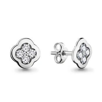 

Aquamarine studs with cubic zirconia, 925 sterling silver
