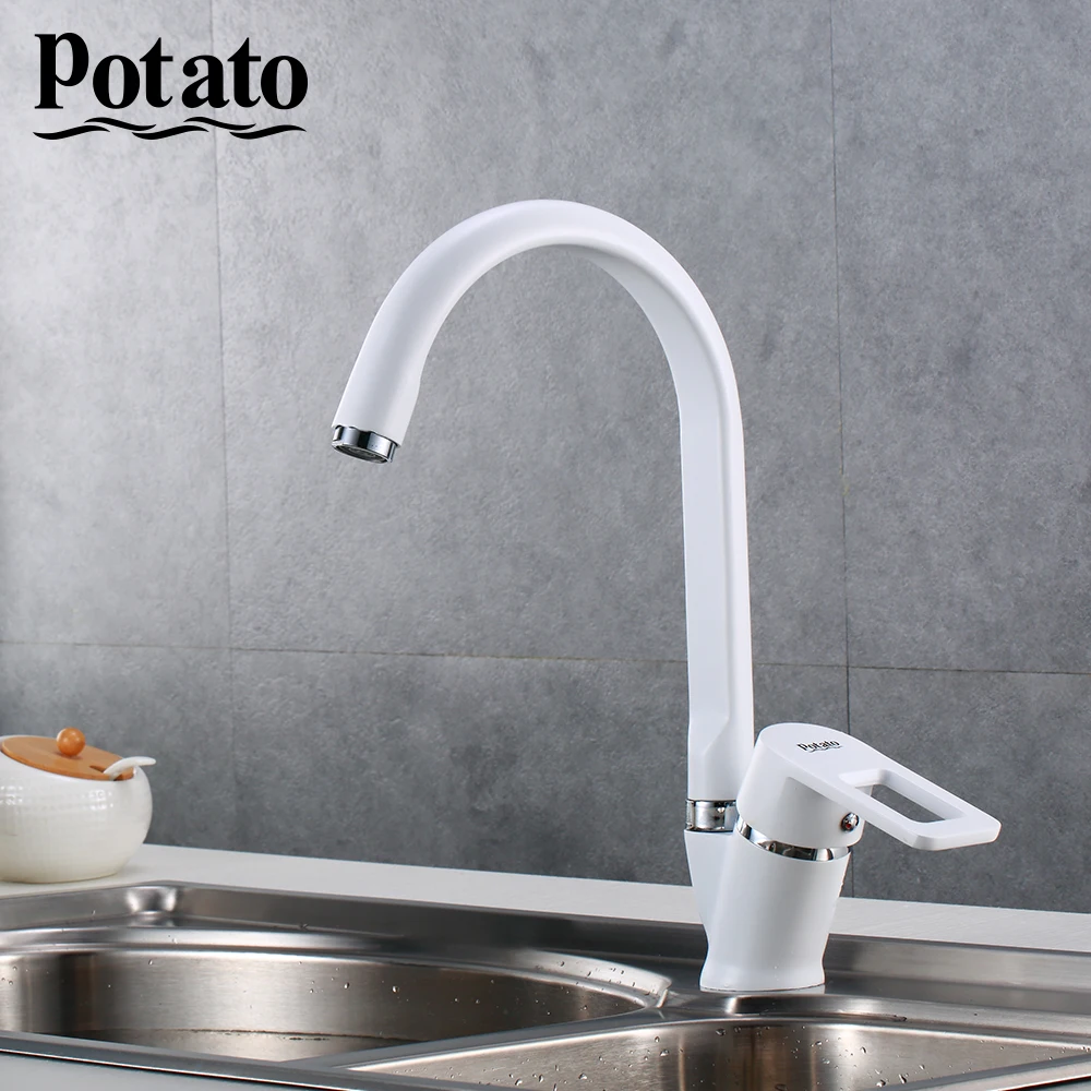 

Potato Kitchen Faucet Black Faucet 360 Degree Swivel Single Handle Vessel Sink Vintage Kitchen Mixer Tap p5130-7