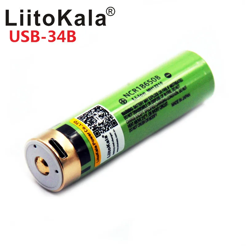 LiitoKala USB 3,7 V NCR18650B 3,7 v 3400ma литий-ионный USB Перезаряжаемый Аккумулятор с Светодиодный индикатор постоянного тока-зарядка