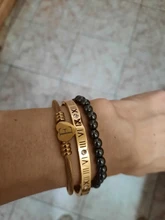 Pulsera de Metal elástica para hombre y mujer, brazalete redondo de piedra natural negra para la pérdida de peso, terapia magnética, hematita, moda
