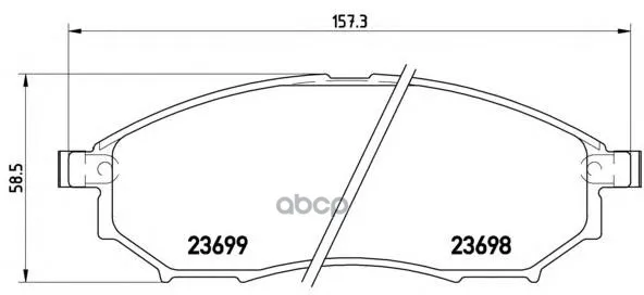 Колодки Тормозные Дисковые Передн Nissan: Murano(Z50) 05-, Navara(D40) 04-, Pathfinder(R51) 05- Brembo арт. P56058