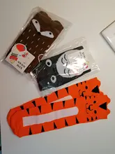 Calcetines cortos hasta la rodilla con dibujos animados para niñas, calcetín abrigado de algodón con rayas de zorro, Estrella y oso