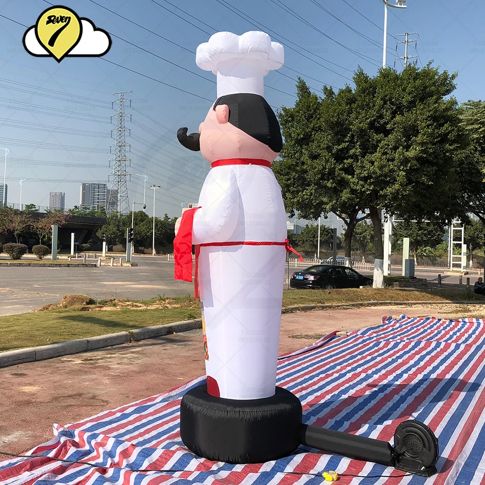 Restaurant Advertising Inflatables Cooking Chef Man Mascot Costume Kitchener Welcome Balloons Air Dancer Sky Tubeman With Blower 2