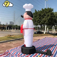 Restaurant Advertising Inflatables Cooking Chef Man Mascot Costume Kitchener Welcome Balloons Air Dancer Sky Tubeman With Blower 2