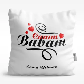

Personalized Dear Dad Design White Satin Pillow-6