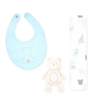 

Set gauze bib and Teddy Sky