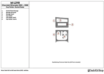 

Interior lining for GMC Sierra 2003-2006. Set L218.
