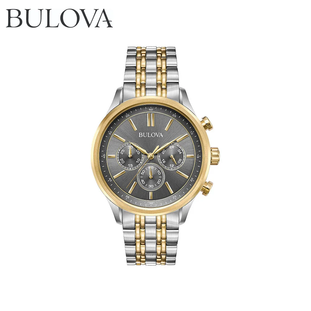 Наручные часы Bulova 98A215 мужские с кварцевым хронографом на биколорном браслете |