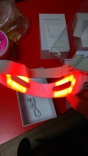 Chin V-línea de elevación máquina de la correa rojo azul terapia de fotones LED adelgazamiento Facial vibración masajeador Dispositivo de Lifting Facial V cuidado de la cara