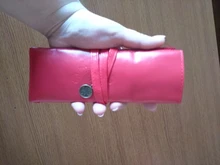 Nuevo estilo de cuero de la PU monedero bolsa de maquillaje Pem lápiz caso cosmético bolso Retro