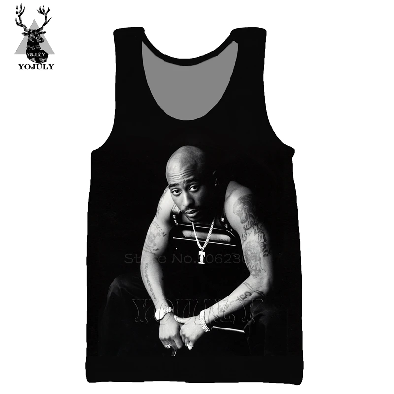 10 Рэппер легенды хип-хоп 2pac жилет Мода off white Мужская 3d печать повседневная майка Мужская Уличная мускулаторная спортивная одежда V13 - Цвет: 10