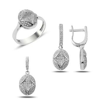 

Silver 925 Sterling Zircon Cubic Zirconia Set