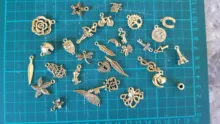 30 Uds. De abalorios variados de Metal Vintage para fabricación de joyas, abalorios de pájaros, colgante de pulsera DIY, accesorios de encaje negro