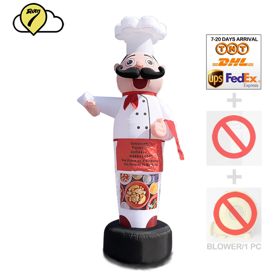 Restaurant Advertising Inflatables Cooking Chef Man Mascot Costume Kitchener Welcome Balloons Air Dancer Sky Tubeman With Blower