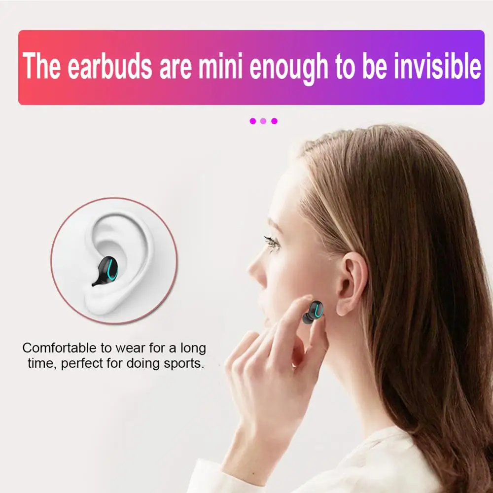 Черный u образный с цифровым дисплеем HBQ Q32 TWS Bluetooth беспроводные наушники