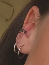 Modyle-pendiente Vintage sencillo en forma de U, pendiente de Clip no perforado, Punk, antiguo, flor pequeña tallada, hueco