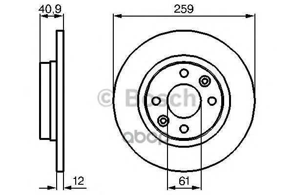 Диск Тормозной Передний(D259 Мм) Renault Logan/Sandero 0986479164 Bosch арт. 0986479164
