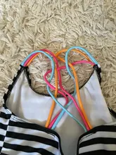 Traje de baño de una pieza para niña, bañador de una pieza con estampado de rayas, traje de baño unido, ropa de playa para verano