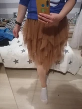 Tulle Skirts Mesh Pleated Irregular High-Waist Korean Womens Fashion Elastic for Sexy