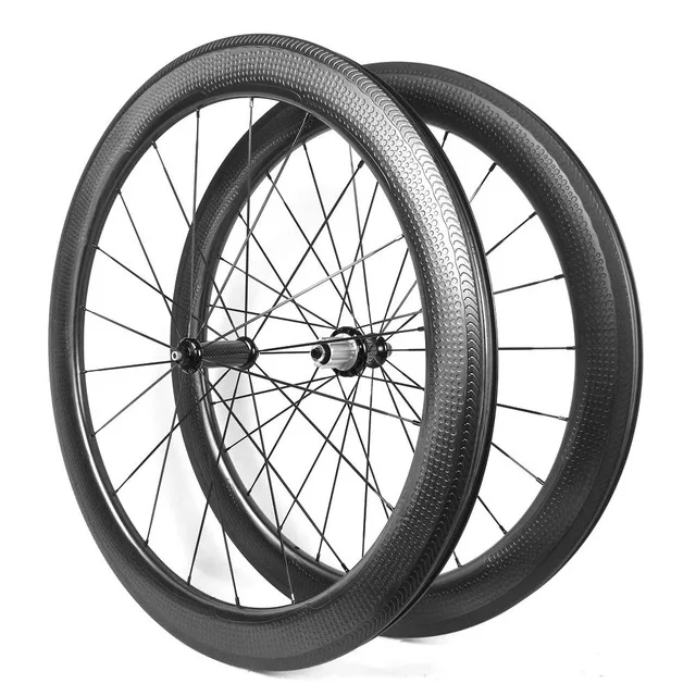 Clearance New Arrivals 25mm Wide 58mm Deep Bike Bicycle Road Clincher Wheels Dimple Carbon Wheels with Dimple Surface Road Bike Rims 1