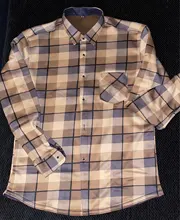 Aoliwen-camisa cálida de invierno para hombre, camisa con estampado de moda gruesa de terciopelo, camisa a cuadros de manga larga, Camiseta tipo vestido sizeL-5XL