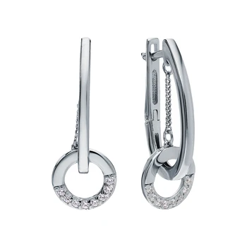 

Silver earrings with cubic zirconia sunlight sample 925 test