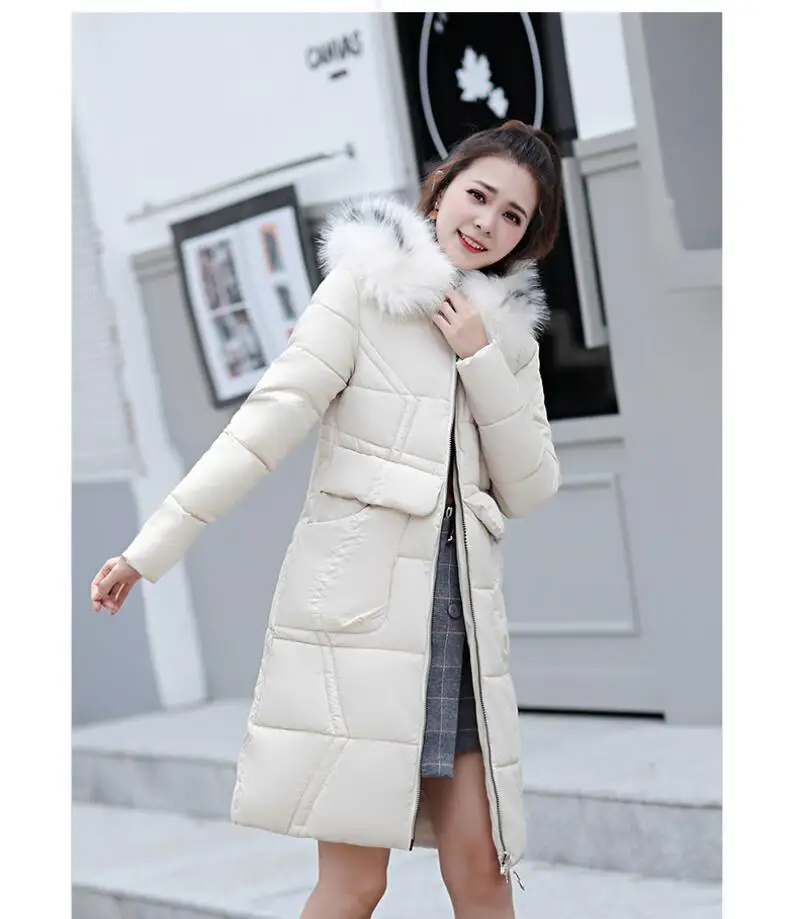 Veste d'hiver femmes парки pour manteau режим femme doudoune avec une capuche искусственный мех col длинные пальто для девочек; manteau vêtements d'ext érie