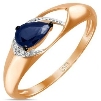 

Lucas gold ring with sapphire and red gold diamonds