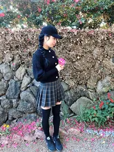 Skirt Knee-Length High-Waist Fall/winter Women's A-Line Above Folded New