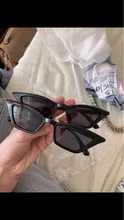 Gafas de sol con forma de ojo de gato para mujer, anteojos de sol femeninos, de diseño de marca, con espejo negro, triangulares, con protección UV400