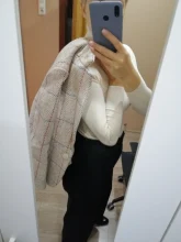 Female Blazer Coat Elegant Jacket Single-Button Wool Vintage Vimly Women Office Lady