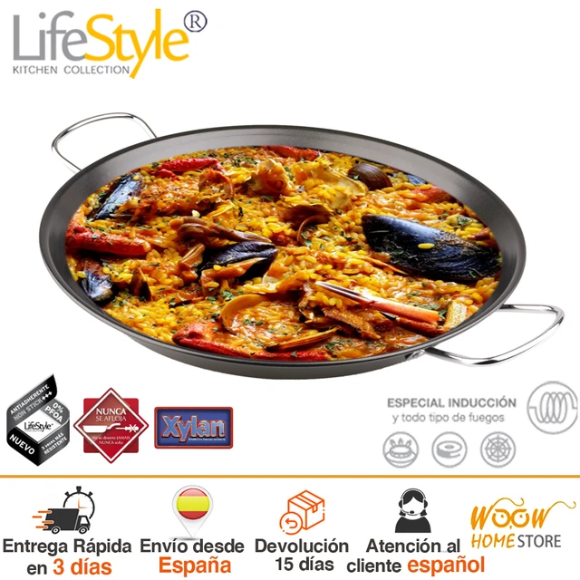 Durable anti-stick induction Paellera, Gas steel Paelleras electric hob  oven 28-46cm / 2-10 rations - AliExpress