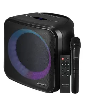 

SUNSTECH MUSCLECUBE BLACK portable speaker-20W-BT 5.0 - FM - MICRO SD/USB/ AUX-IN-Wireless microphone-BAT 1800MAH - MA