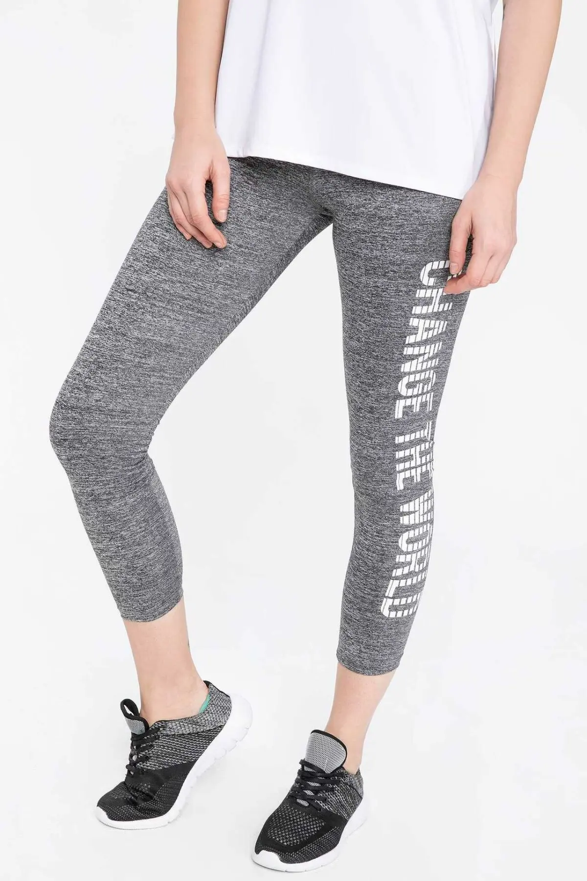 Дефакто Женский вязаный Leggings-K4956AZ19SP - Цвет: Grey