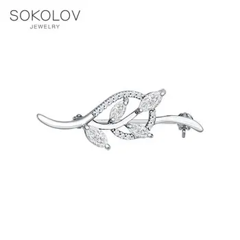 

Brooch SOKOLOV with cubic silver fashion jewelry 925 women's male