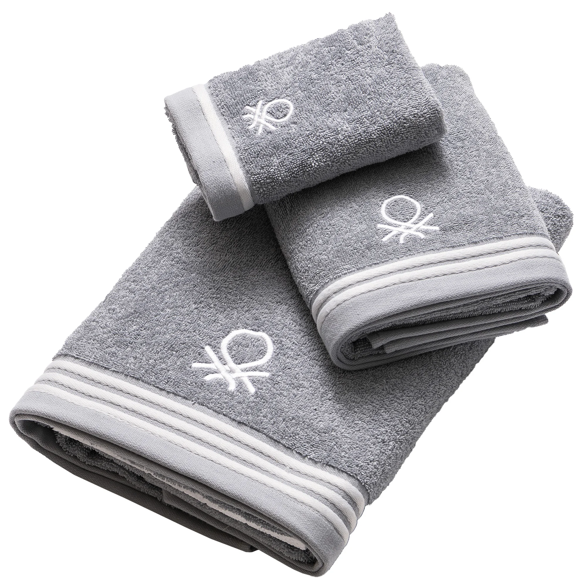 Pack de toallas de baño gris algodón 450GSM Benetton Diempi BE199