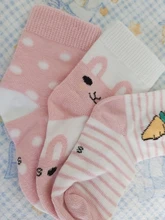 Calcetines de algodón suave para niños, medias deportivas a rayas, Linda y cálida caricatura, para primavera, verano, otoño e invierno, 5 par/lote